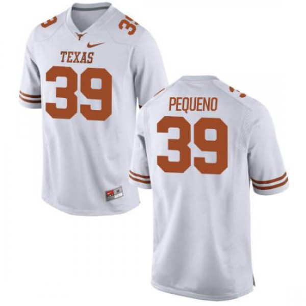 Men Texas Longhorns #39 Edward Pequeno Authentic Official Jersey White